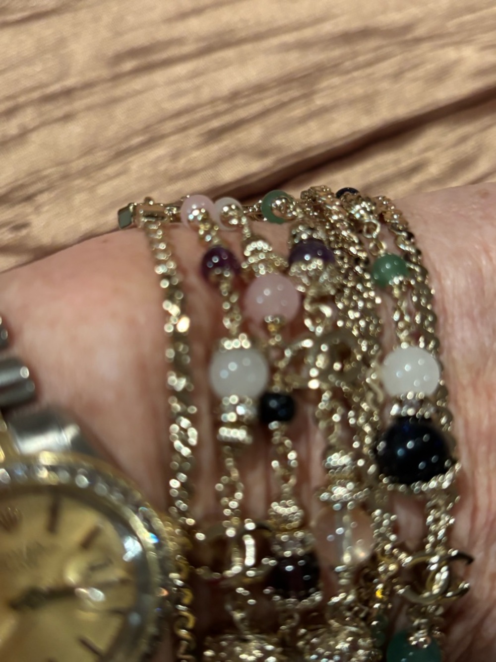 Authentic Chanel Multicolor Beaded Chain Bracelet - Picture 5 of 12